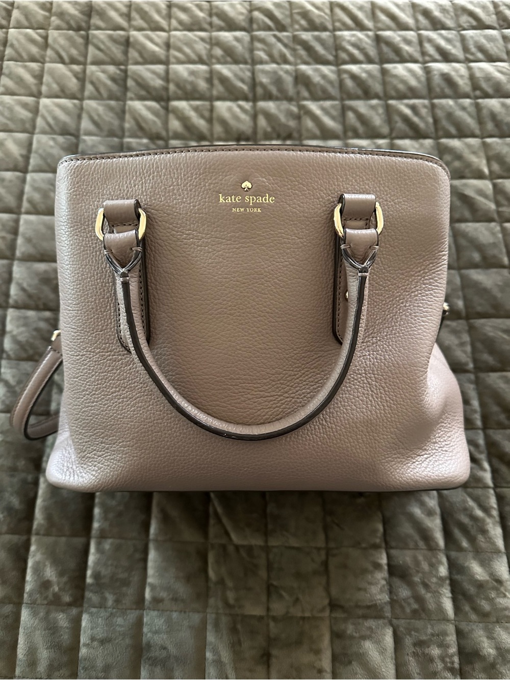 Kate Spade Pebbled Leather Crossbody Satchel in Taupe